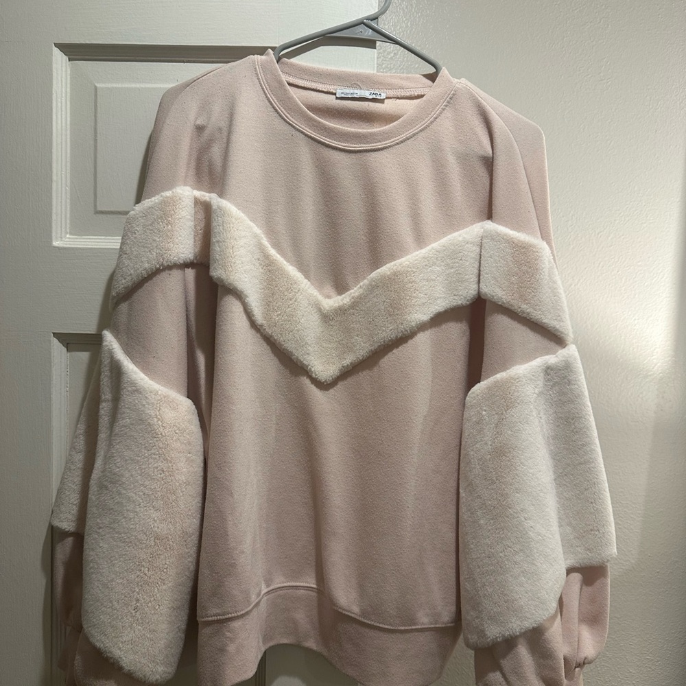 Chic Pink and Cream Sweater
